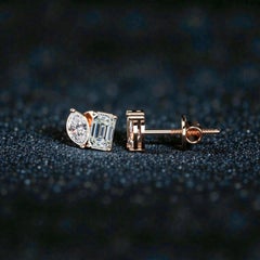 GIA Certified 4.00 Carats D VVS1 Emerald & Marquise Toi Et Moi Earrings 18K Gold