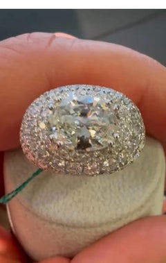 GIA Certified 4.00 Carats Diamond  4.00 Ct Diamonds 18K Gold Ring