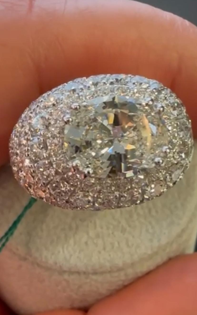 GIA-zertifizierter 4.00 Karat Diamant  4,00 Karat Diamanten 18K Gold Ring  für Damen oder Herren im Angebot
