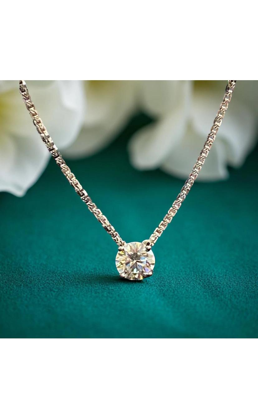 GIA zertifiziert 4,00 Karat E/VS1 Runde Brillant Form Diamant 18K Gold Halskette (Rundschliff) im Angebot