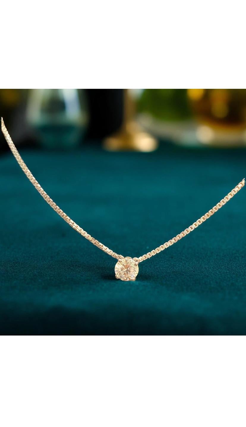 GIA zertifiziert 4,00 Karat E/VS1 Runde Brillant Form Diamant 18K Gold Halskette im Angebot 2
