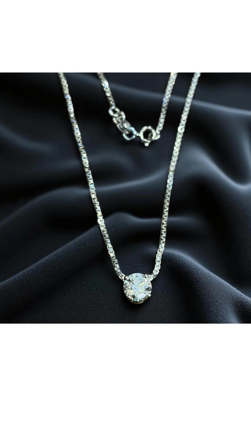 GIA zertifiziert 4,00 Karat E/VS1 Runde Brillant Form Diamant 18K Gold Halskette im Angebot 4