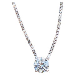 GIA Certified 4.00 Carati E/VS1 Diamante rotondo a forma di Brillante Collana in oro 18K