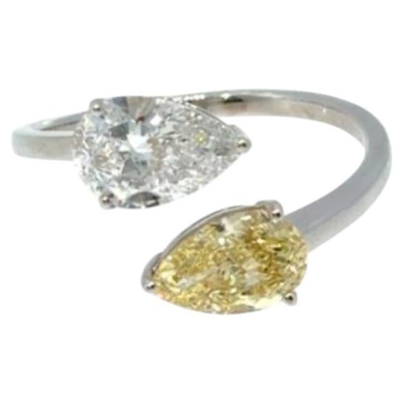GIA Certified 4.00 Carats Pear Shape Diamond 14k Gold Ring