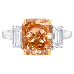 Bague de fiançailles de 4,00 carats de couleur fantaisie avec diamant taille radiant certifié GIA