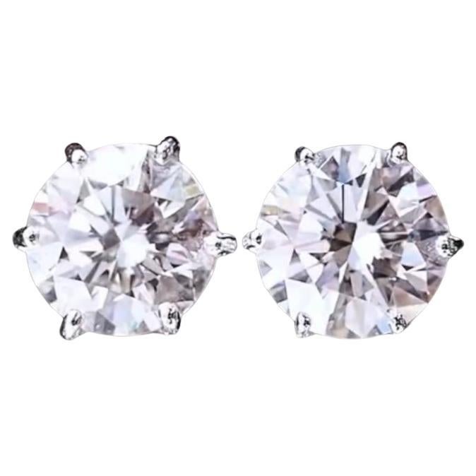 GIA Certified 4.00 Ct FLAWLESS/ D color Round Brillant Shape Diamonds Earring For Sale