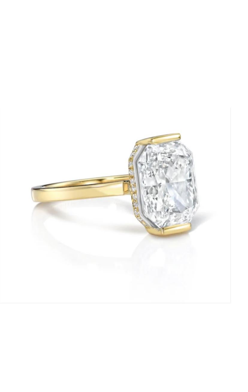 Radiant Cut GIA Certified 4.00 Ct G/VVS Radian Cut Diamond Solitaire 18k Gold Solitaire Ring For Sale