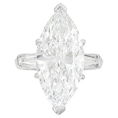 Bague en diamant Marquise certifiée GIA de 4,01 carats D sans défaut interne de type IIa