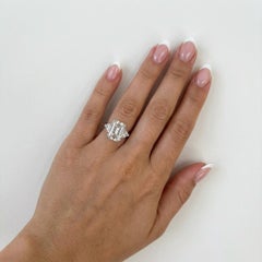 GIA Certified 4.01 Carat E Color VS1 Emerald Cut Diamond Ring