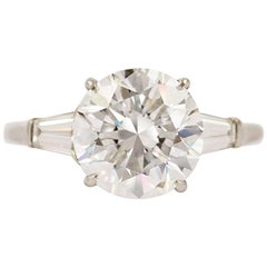 GIA Certified 4.01 Carat E VS2 Round Brilliant Engagement Ring by J. Birnbach