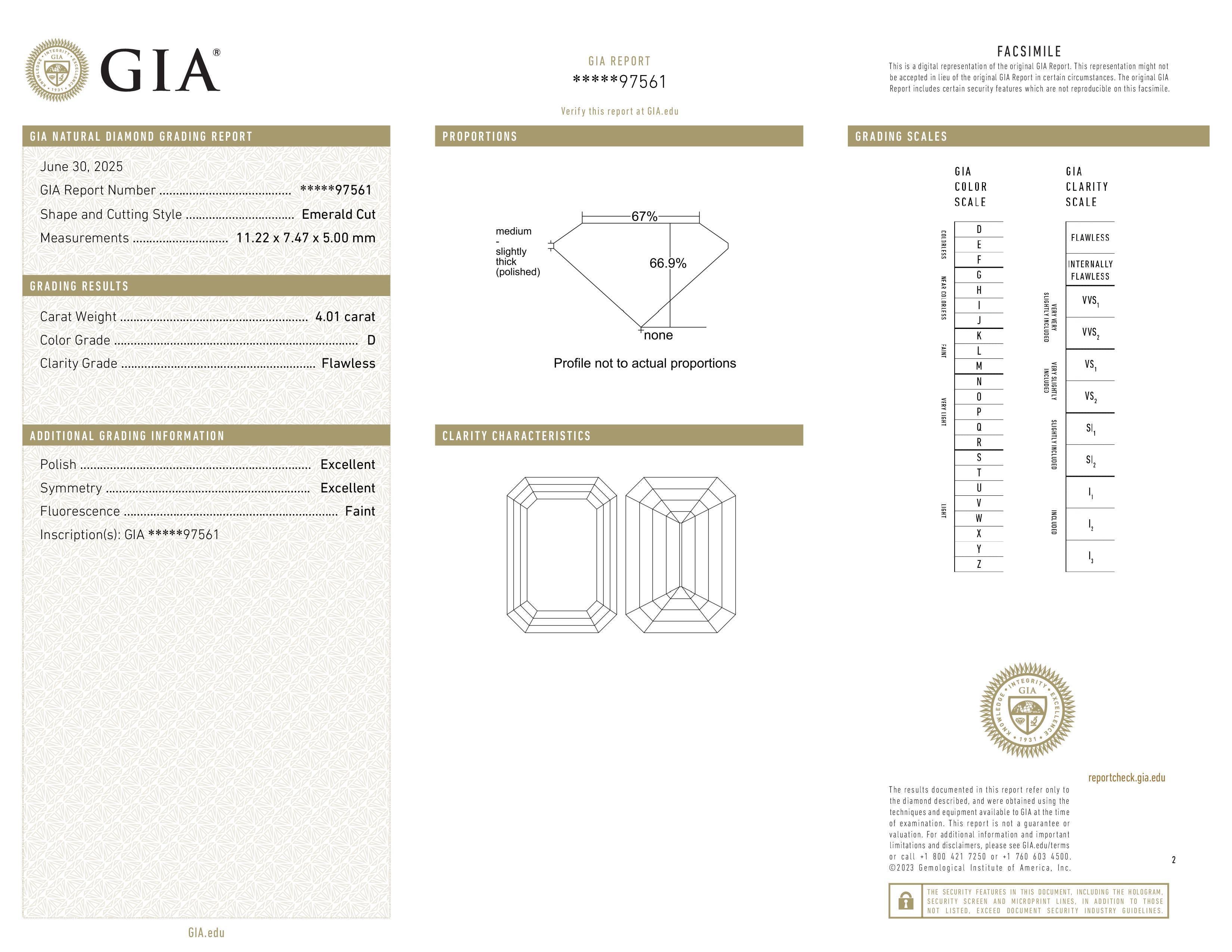 GIA zertifiziert 4,01 Karat Smaragdschliff D Farbe Diamant Ring mit Pavè im Zustand „Neu“ im Angebot in Chicago, IL