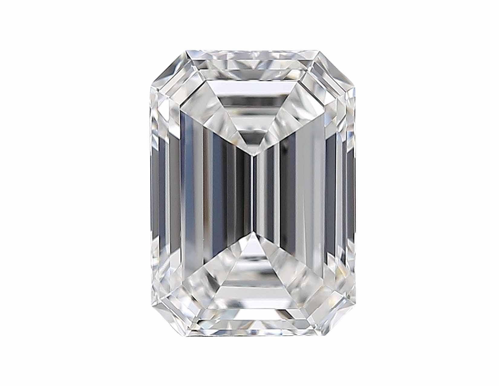 Contemporary GIA Certified 4.01 Carat Emerald Cut Diamond F Color VVS2 Clarity in Platinum For Sale
