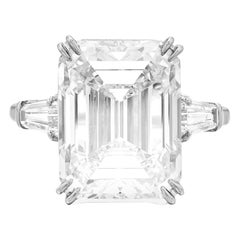 GIA Certified 4.01 Carat Emerald Cut Diamond Ring with Tapered Baguette Sides