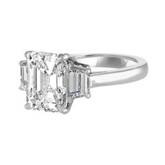 GIA Certified 4.01 Carat Emerald Cut Set in Platinum Mounting with Two Step Cut