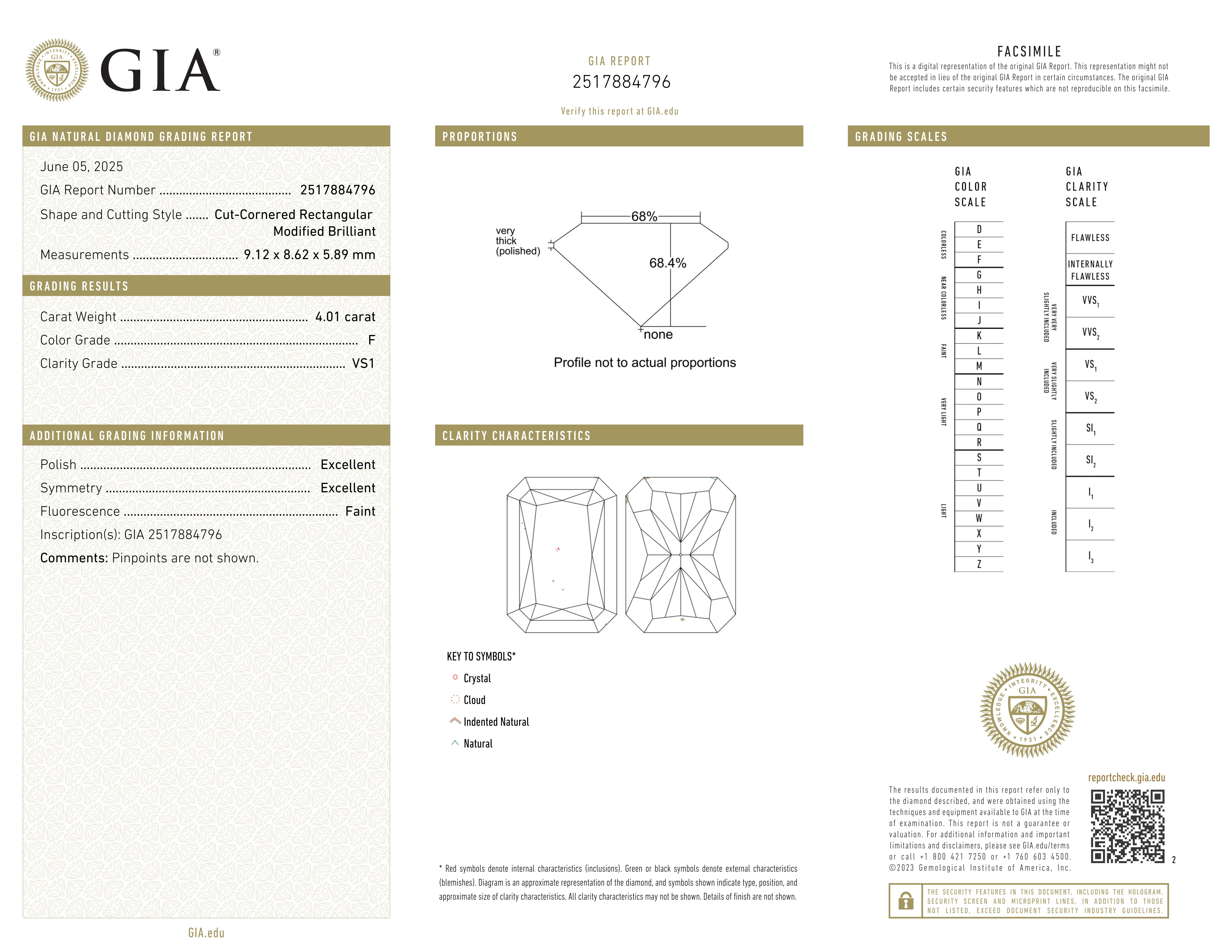 GIA-zertifizierter rechteckiger Diamantring mit 4,01 Karat F-VS1-Schliff im Zustand „Neu“ im Angebot in Chicago, IL