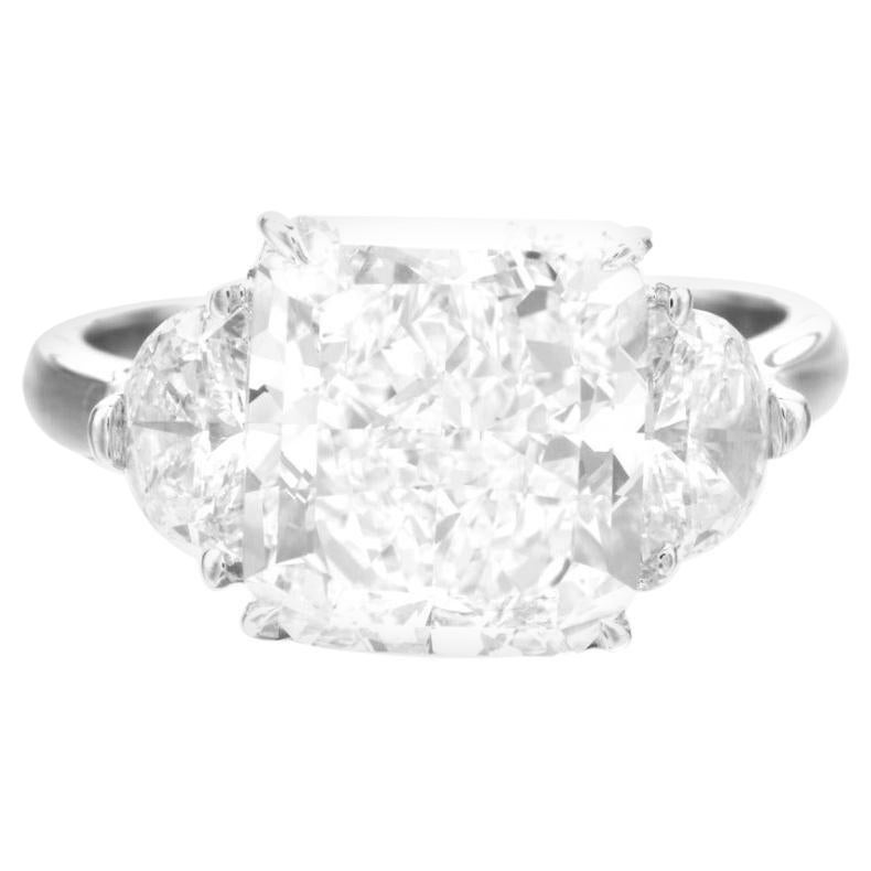 Bague à diamant rectangulaire certifiée GIA de 4,01 carats F-VS1 à pans coupés