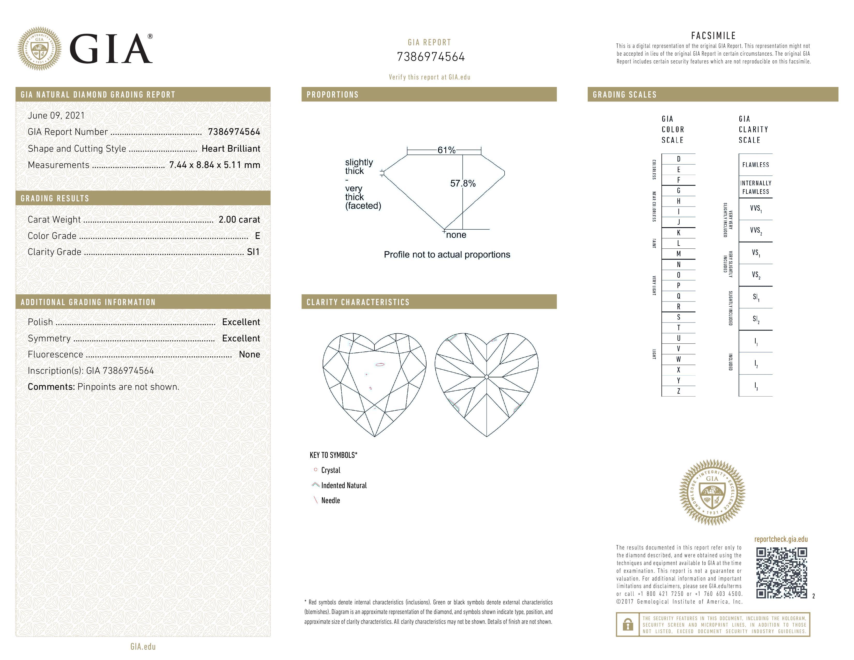 Modern GIA Certified 4.01 Carat Heart Shape Diamond Studs 