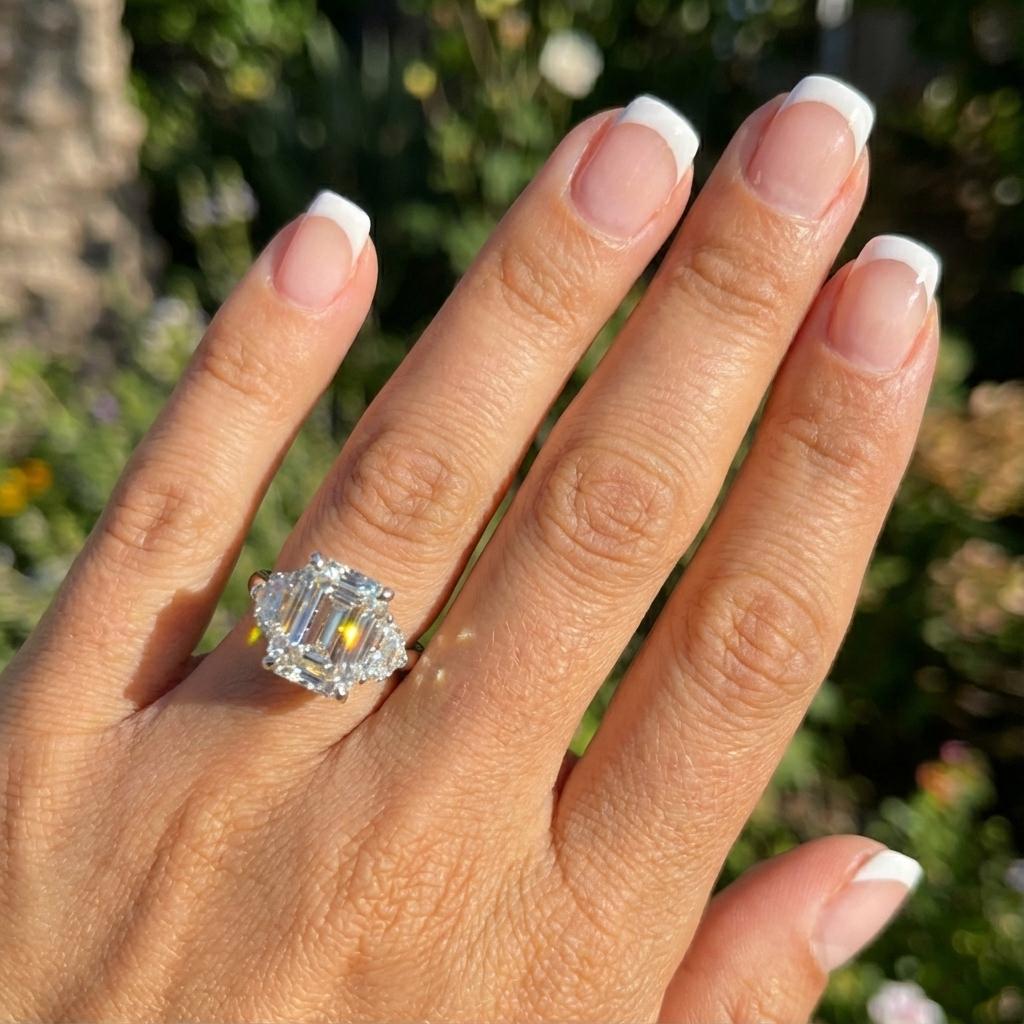 Contemporain Bague en diamant certifié GIA de 4,01 carats, couleur I VS1, taille émeraude en vente