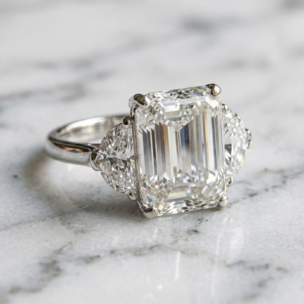 Taille émeraude Bague en diamant certifié GIA de 4,01 carats, couleur I VS1, taille émeraude en vente