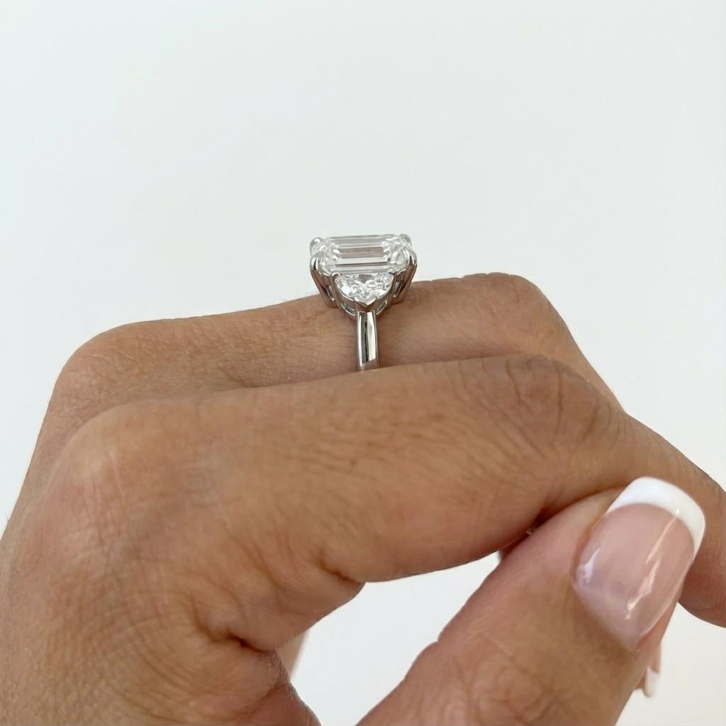 Bague en diamant certifié GIA de 4,01 carats, couleur I VS1, taille émeraude Unisexe en vente