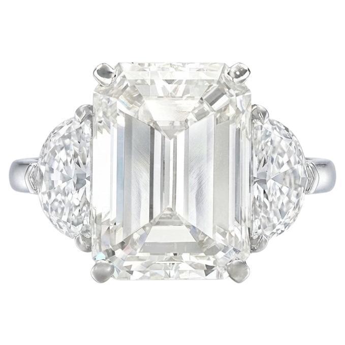 Bague en diamant certifié GIA de 4,01 carats, couleur I VS1, taille émeraude