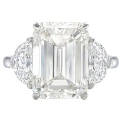 GIA Certified 4.01 Carat I Color VS1 Emerald Cut Diamond Ring