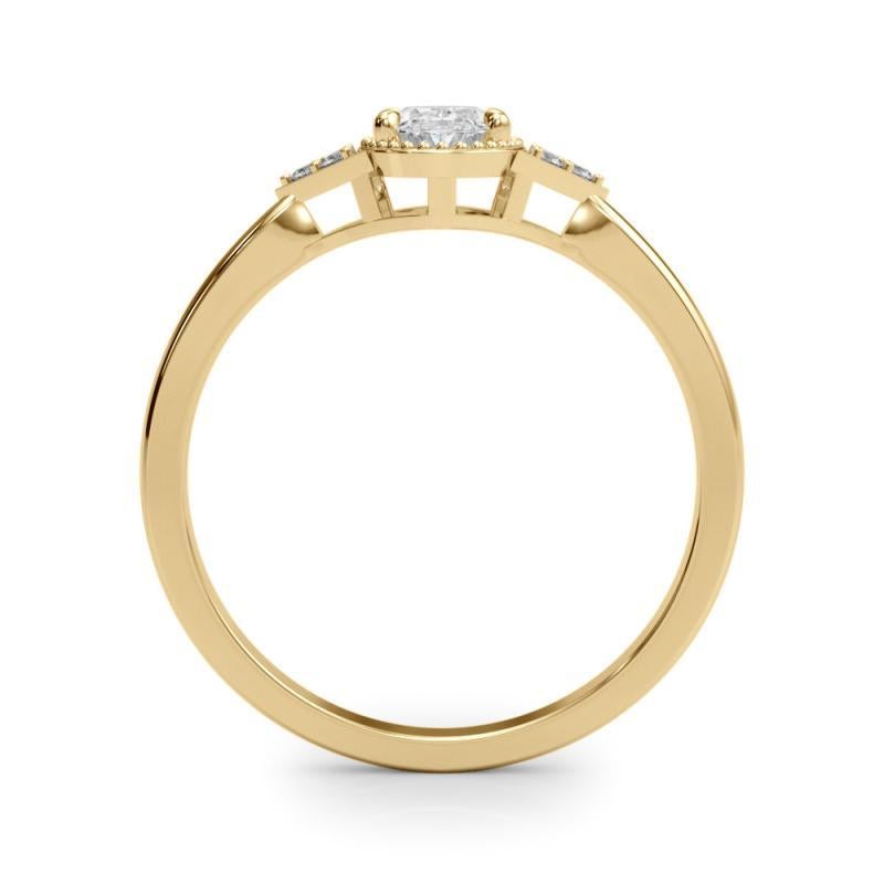 GIA Certified 4.01 Carat Milgrain Oval Bezel Geometric Diamond Ring In New Condition For Sale In New York, NY