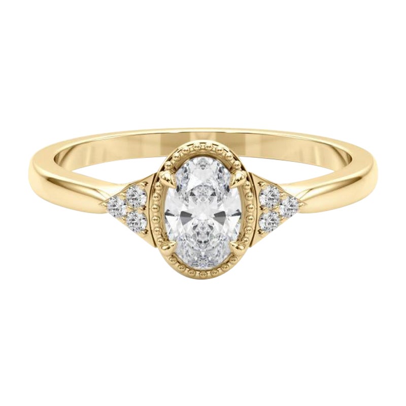 Anello con diamante geometrico con castone ovale a grana fine certificato GIA da 4,01 carati