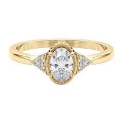 Anello con diamante geometrico con castone ovale a grana fine certificato GIA da 4,01 carati