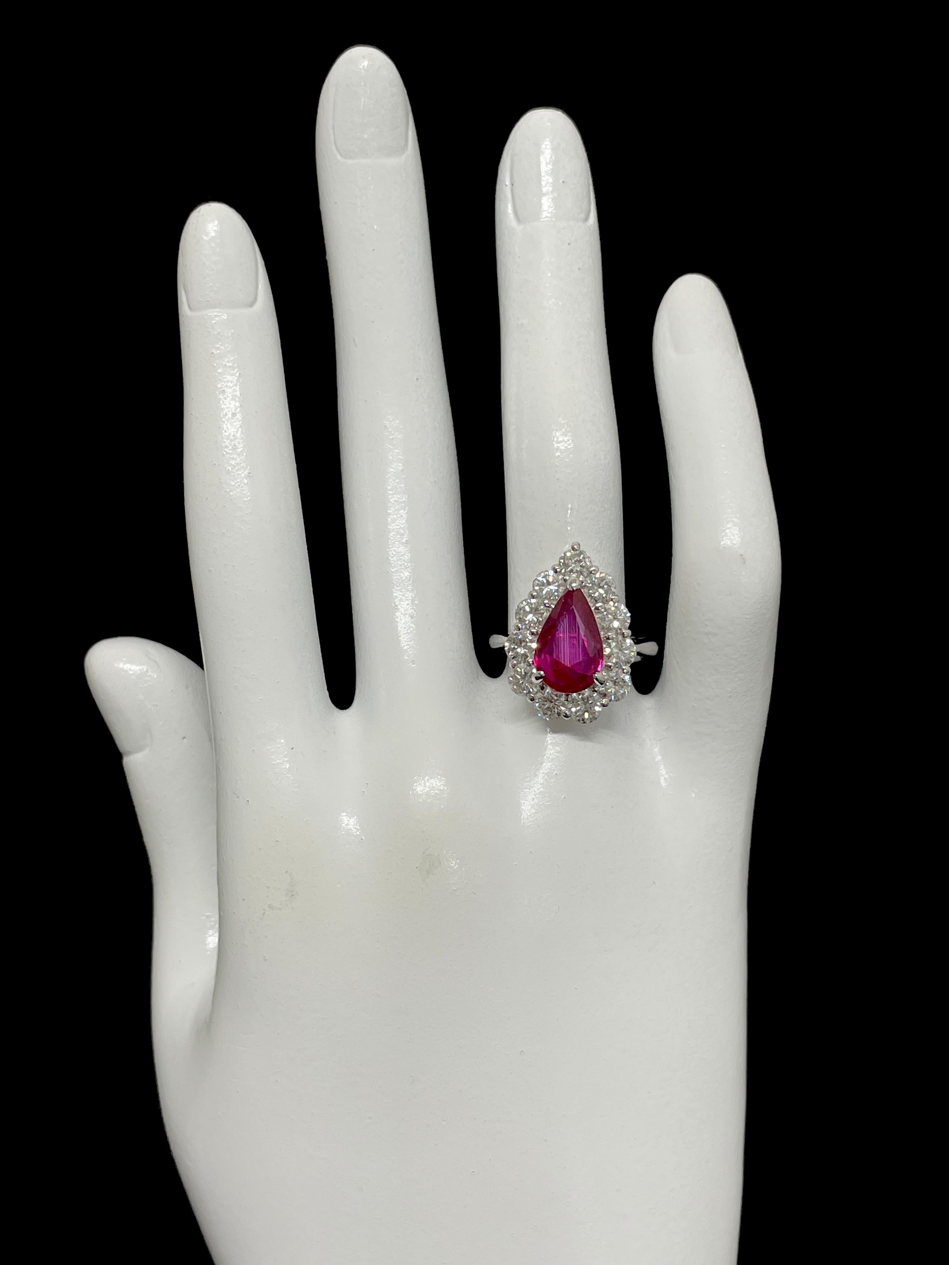 GIA Certified 4.01 Carat Natural Untreated 'No Heat' Ruby Ring Set in Platinum 1
