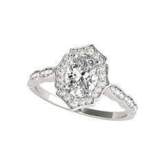 GIA Certified 4.01 Carat Oval Halo Basket Cathedral Diamond Ring