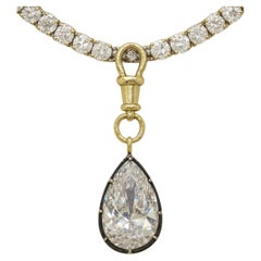 GIA Certified 4.01 Carat Pear Cut Diamond Pendant