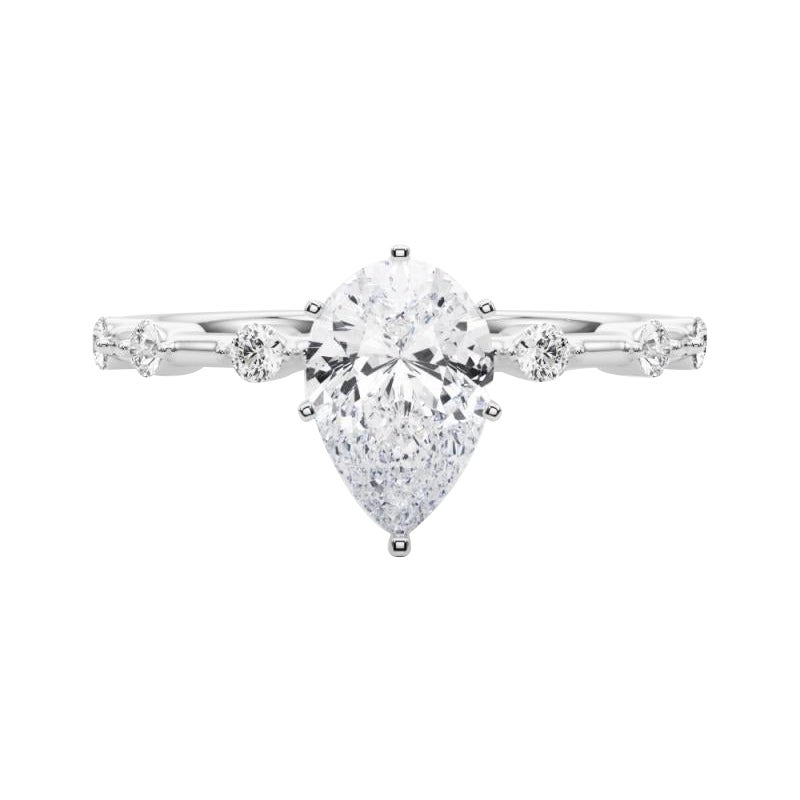 GIA zertifiziert 4,01 Karat Birne Diamant Bambus Shank Diamantring