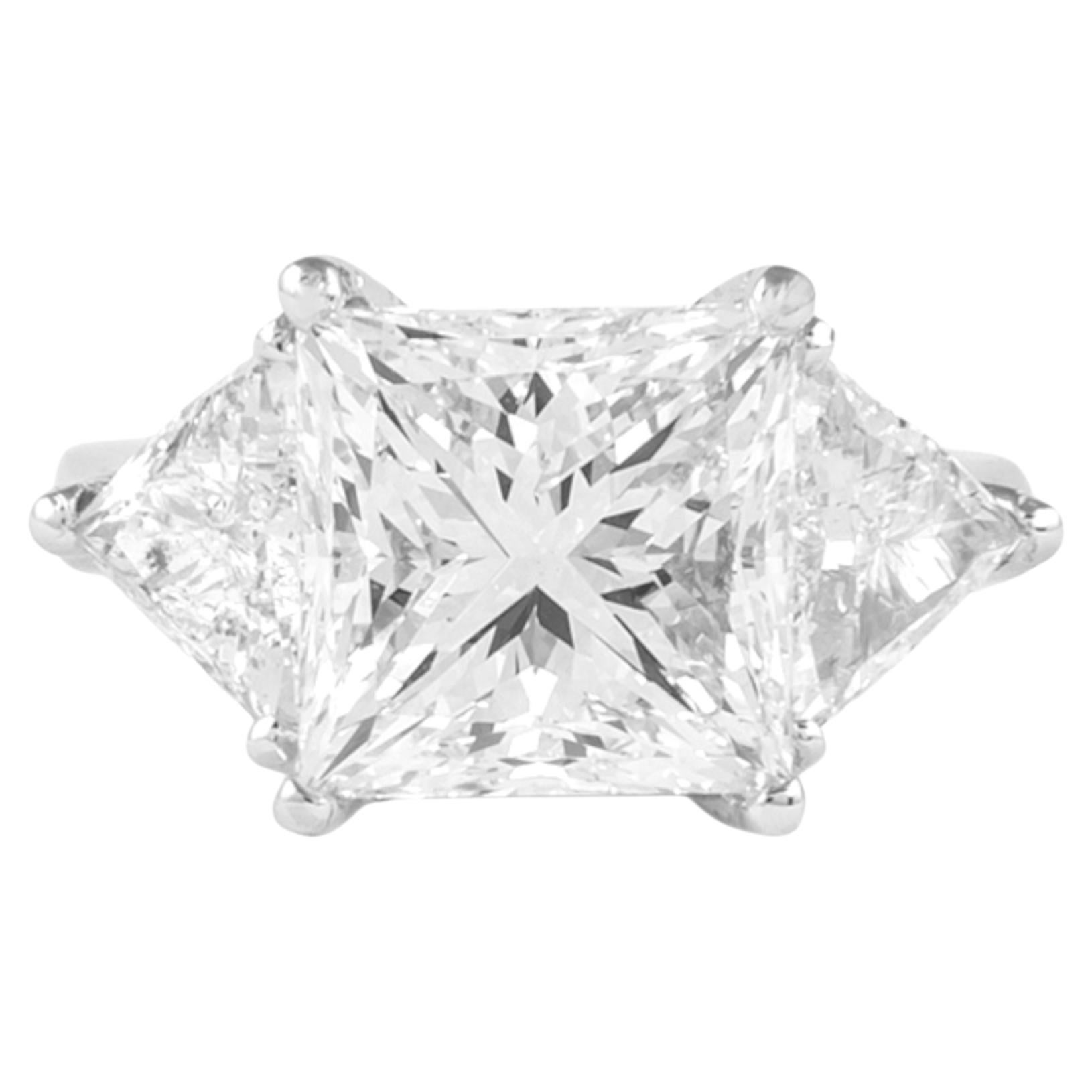 GIA Certified 4.01 Carat Princess Cut Diamond Ring in Platinum