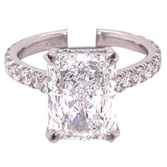 GIA Certified 4.01 Carat Radiant Cut Engagement Ring