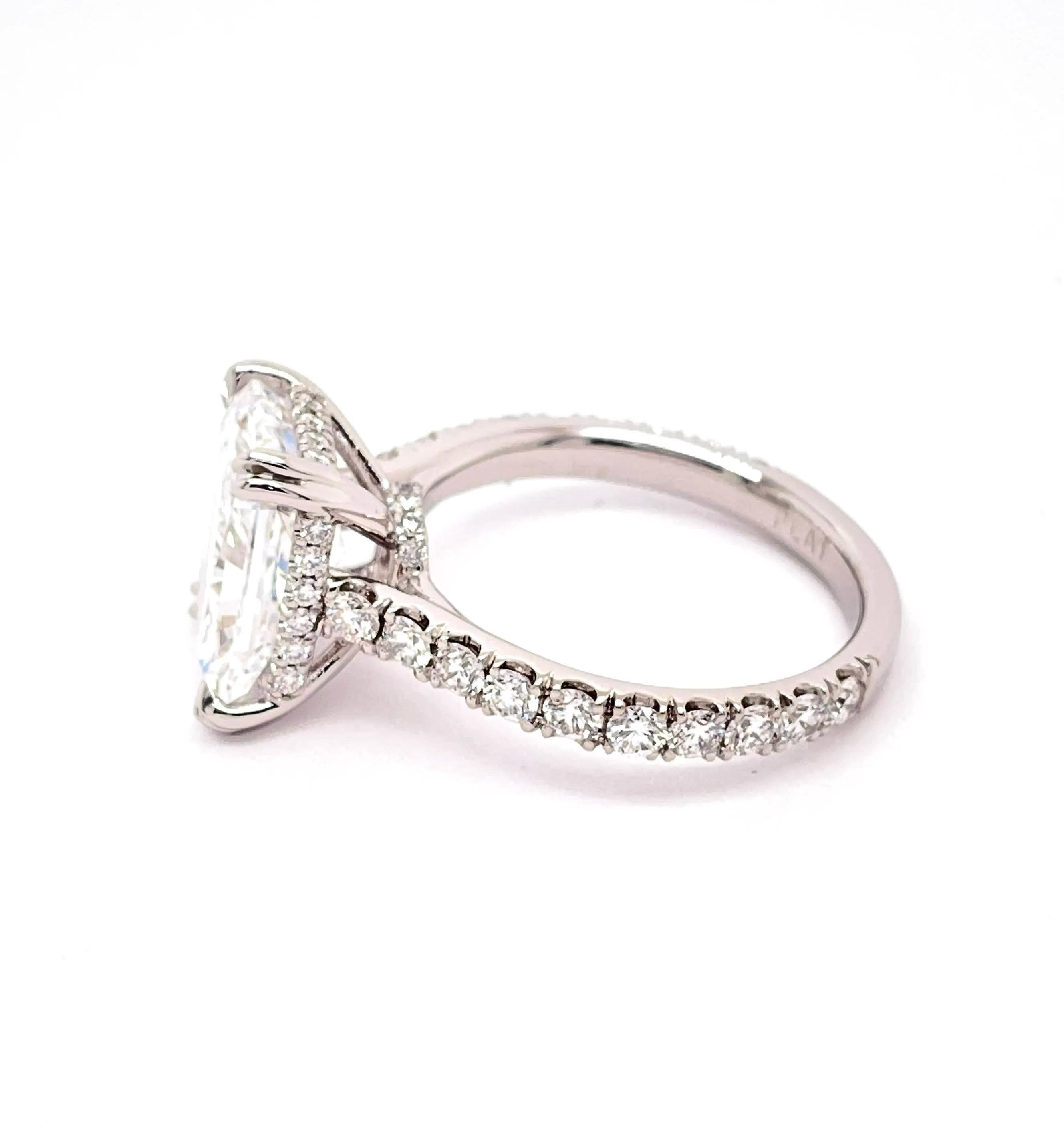 Radiant Cut GIA Certified 4.01 Carat D VS1, Radiant Diamond Engagement Ring