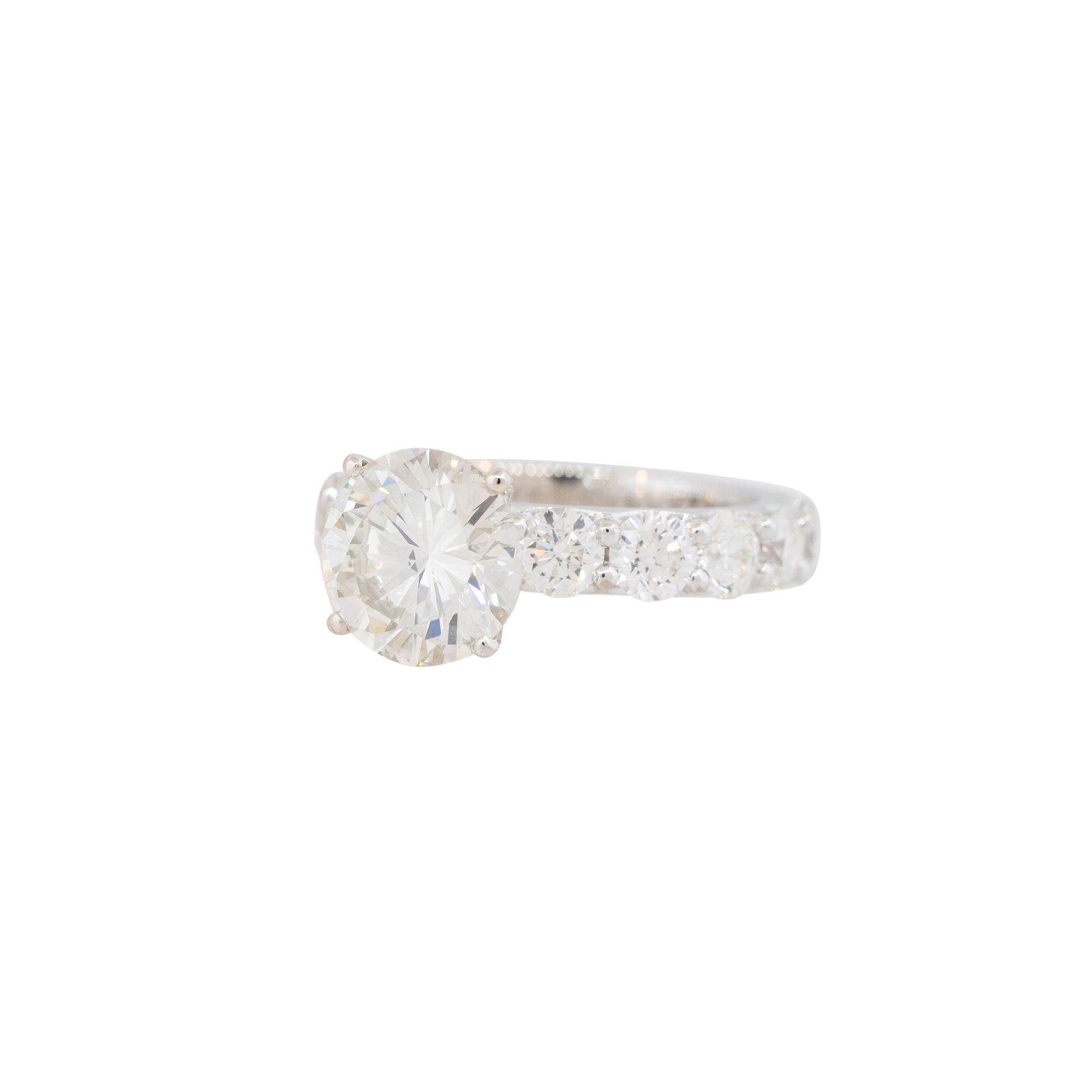 GIA-zertifizierter 4,01 Karat runder Brillant-Diamant-Verlobungsring 14 Karat (Moderne) im Angebot