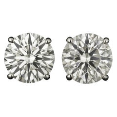 GIA-zertifiziertes 4,01 Karat rundes Brillantdiamantenpaar