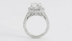 GIA Certified 4.02 Carat Round Cut Diamond F Color VVS1 Clarity Platinum Ring