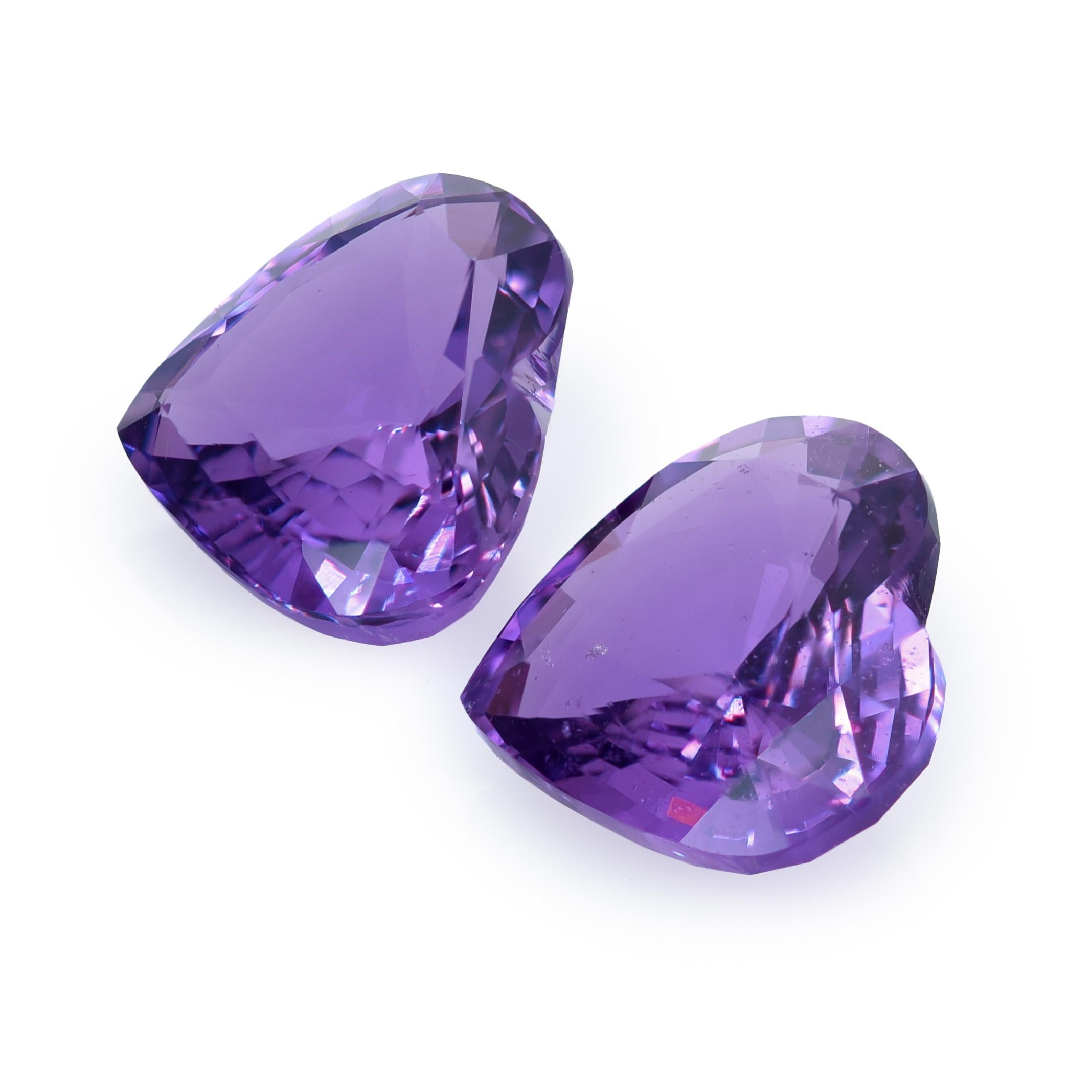 Mixed Cut GIA Certified 4.01 Carats Unheated Purple Sapphire Pair For Sale
