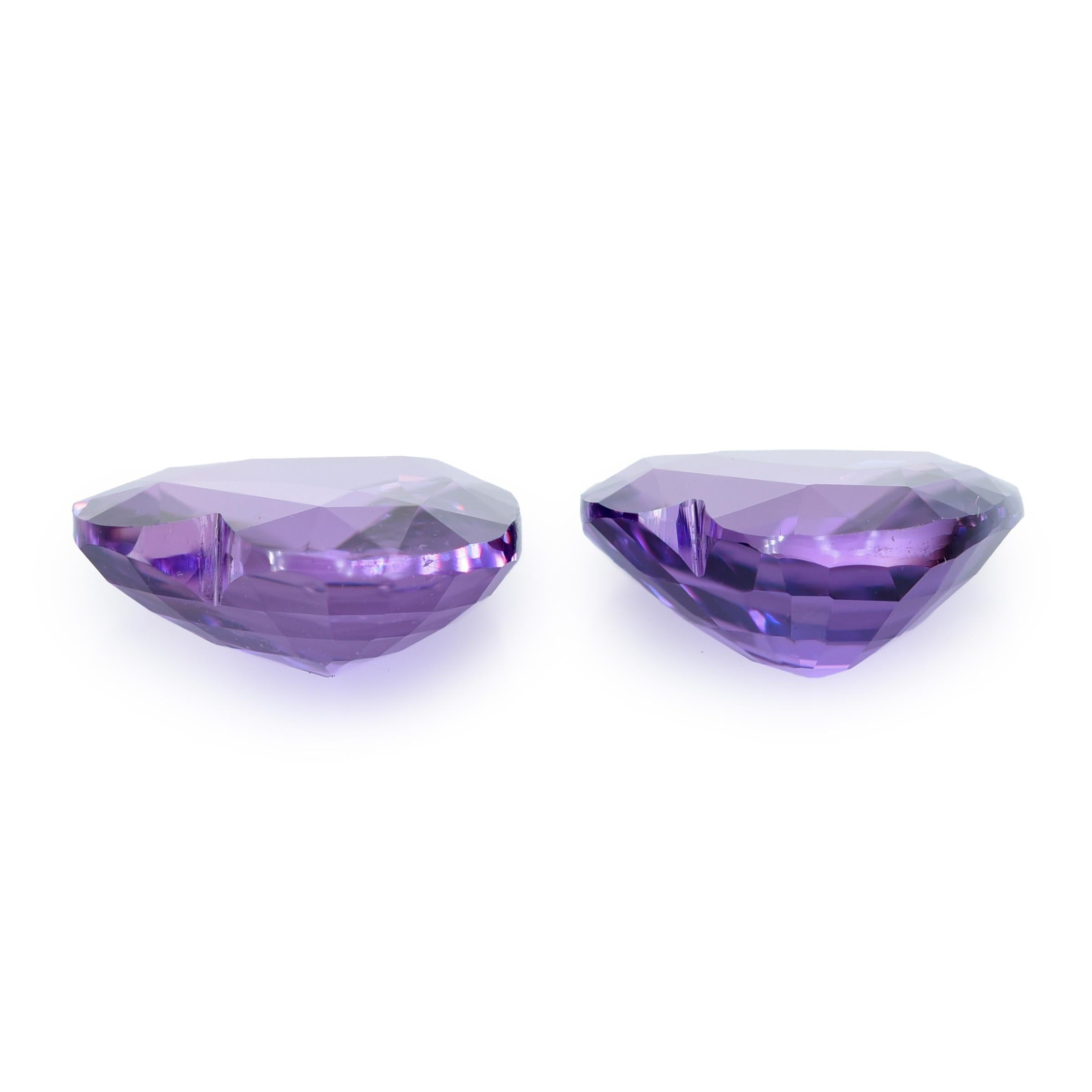 GIA Certified 4.01 Carats Unheated Purple Sapphire Pair In New Condition For Sale In Los Angeles, CA