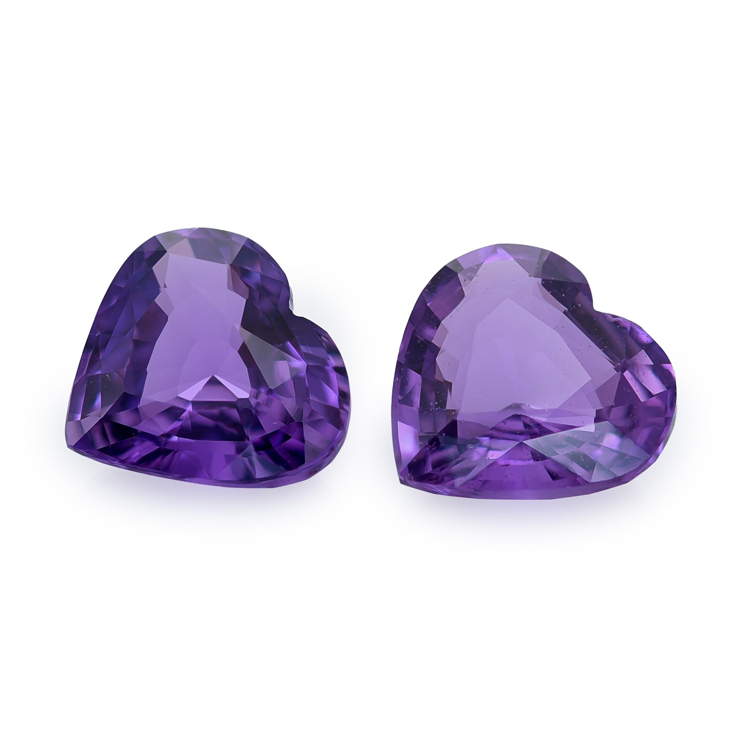Women's or Men's GIA Certified 4.01 Carats Unheated Purple Sapphire Pair For Sale