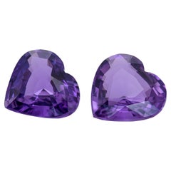 GIA Certified 4.01 Carats Unheated Purple Sapphire Pair