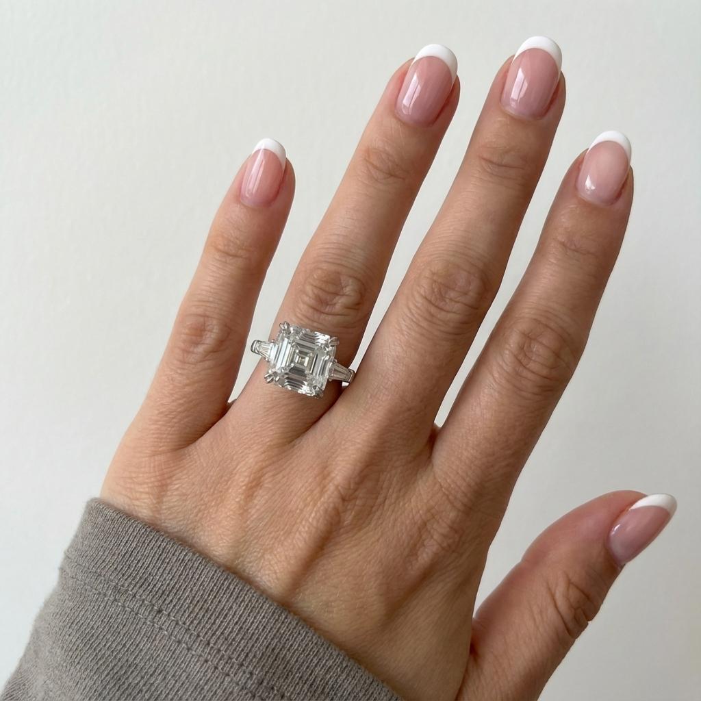 GIA Certified 4.01 ct D/IF square emerald-cut diamond with tapered baguettes In New Condition For Sale In Chicago, IL