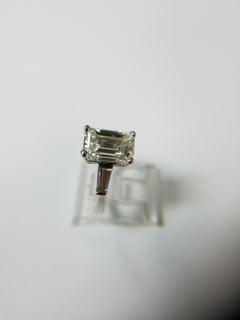 GIA Certified 4.01 Emerald Cut Diamond Ring by Louis Newman & Co