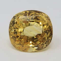 GIA Certified 40.11 Carat Loose Untreated Natural Cushion Yellow Sapphire