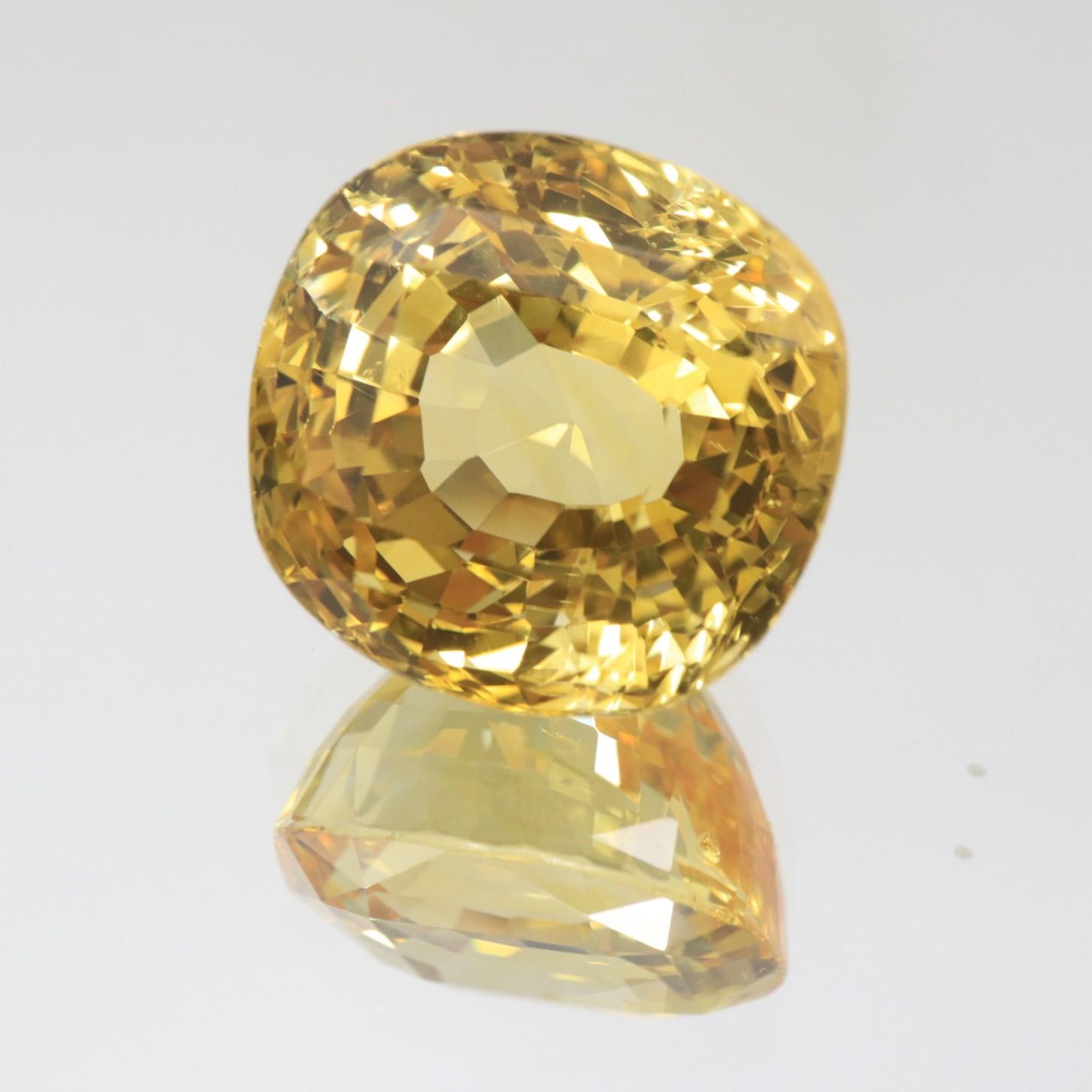 GIA Certified 40.11 Carat Loose Untreated Natural Cushion Yellow Sapphire  In New Condition For Sale In Carmel-by-the-Sea, CA