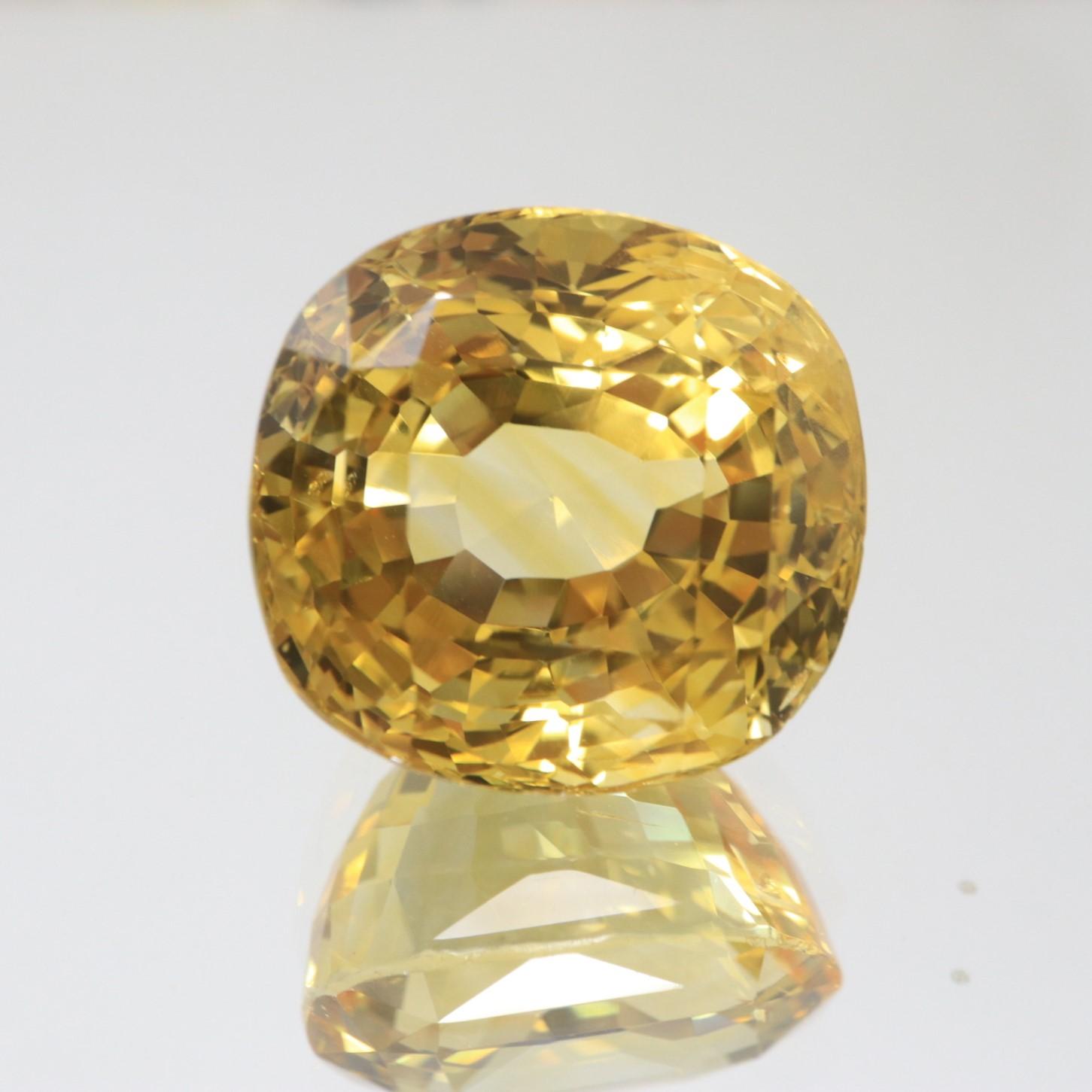 Women's GIA Certified 40.11 Carat Loose Untreated Natural Cushion Yellow Sapphire  For Sale