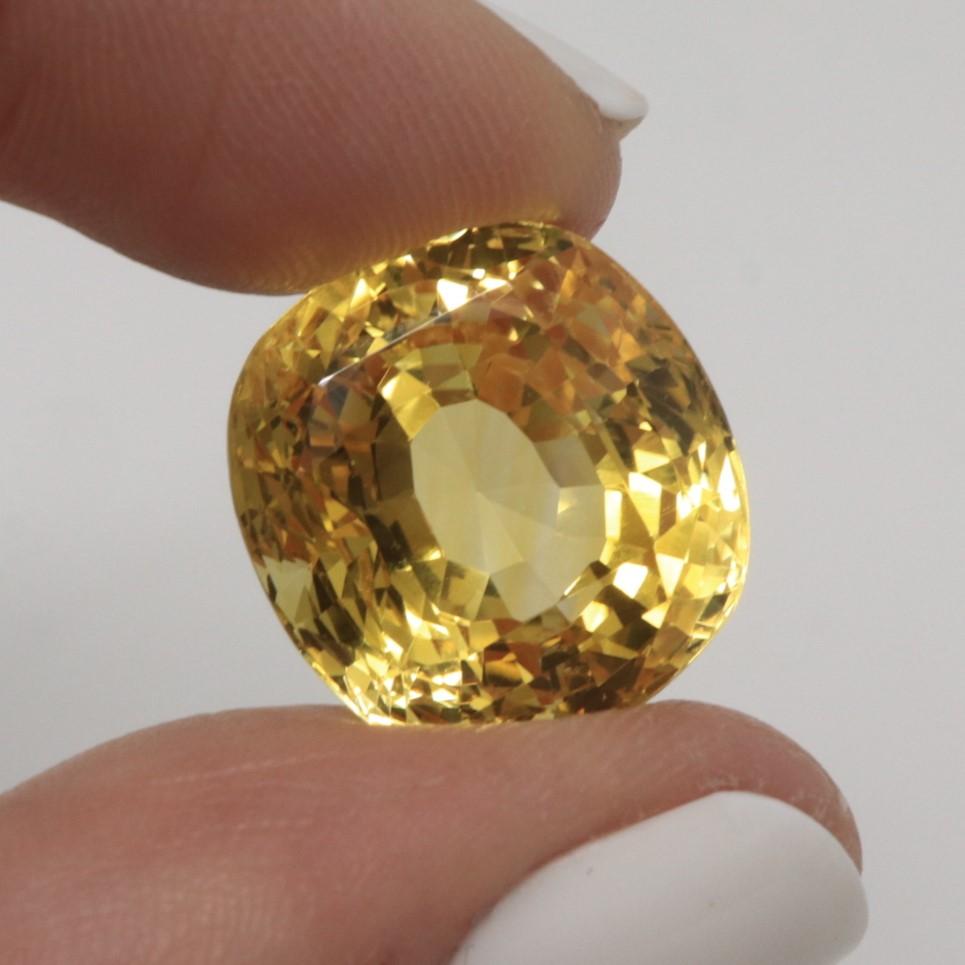 GIA Certified 40.11 Carat Loose Untreated Natural Cushion Yellow Sapphire  For Sale 1