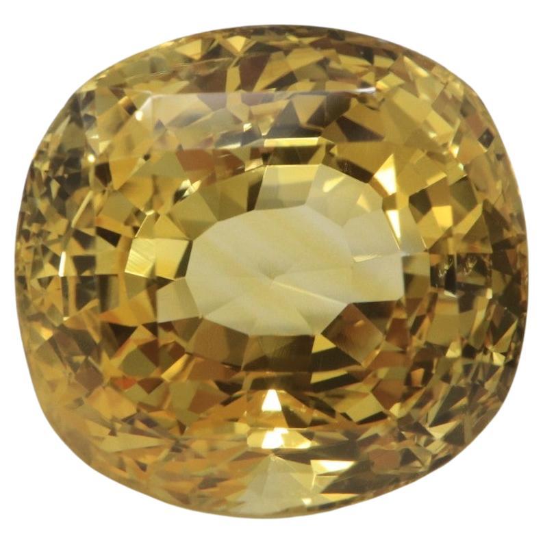 GIA Certified 40.11 Carat Loose Untreated Natural Cushion Yellow Sapphire  For Sale